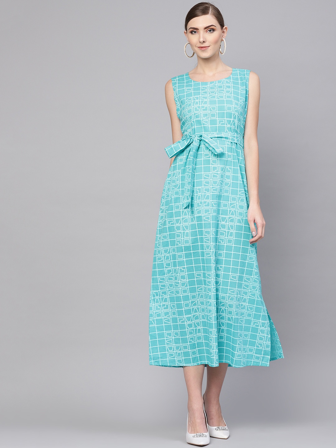 

Gerua By Libas Women Blue Printed A-Line Dress
