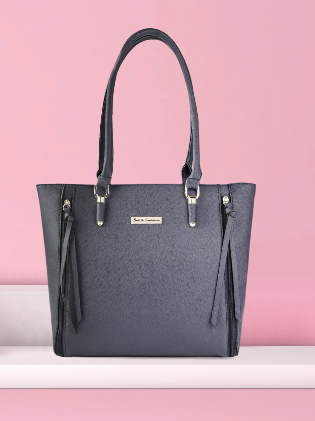 

Mast & Harbour Navy Blue Solid Shoulder Bag