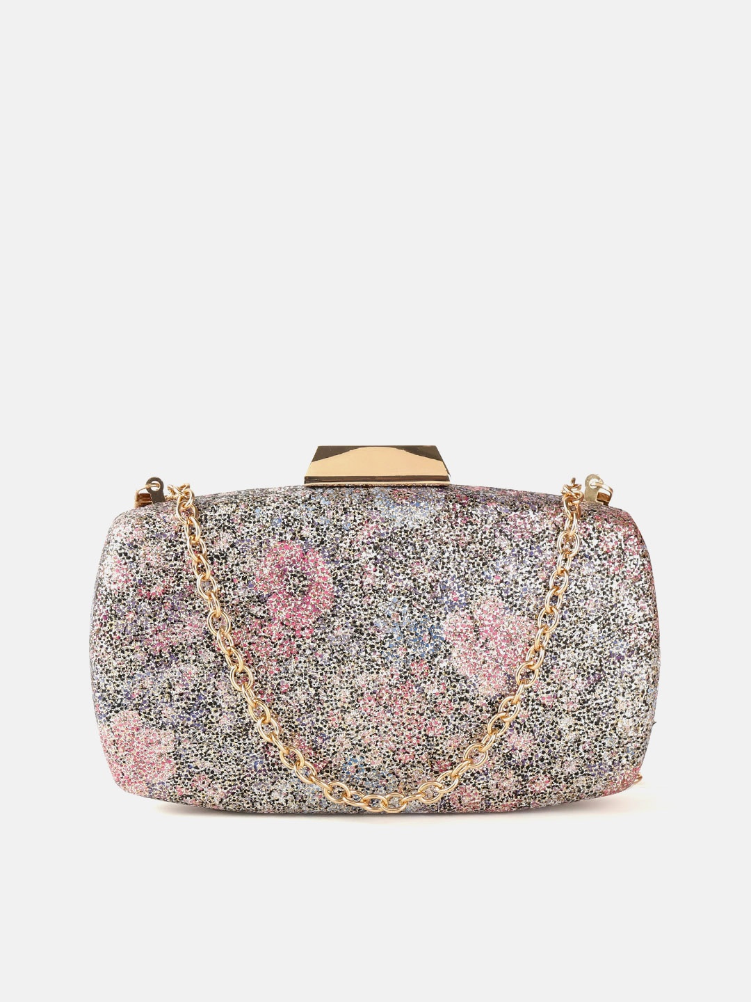 

DressBerry Pink & Blue Textured Shimmer Box Clutch