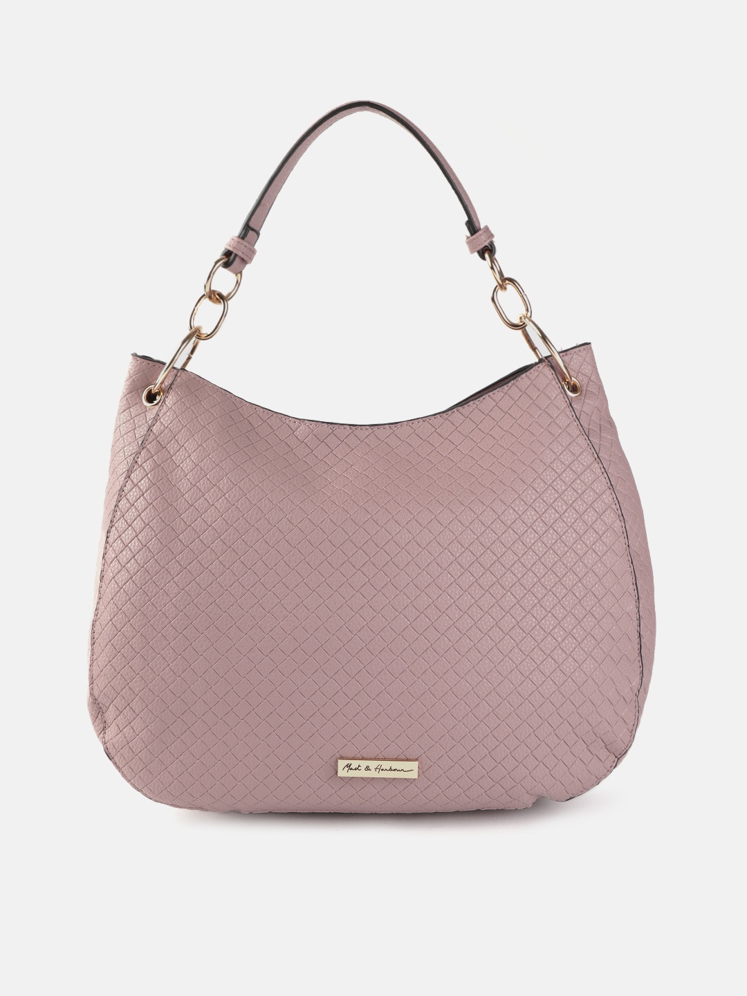 

Mast & Harbour Mauve Textured Hobo Bag
