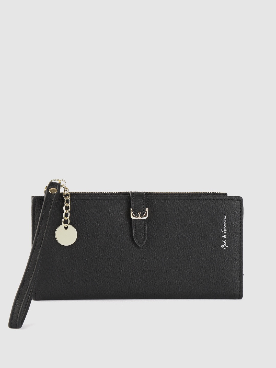 

Mast & Harbour Women Black Solid Two Fold Wallet
