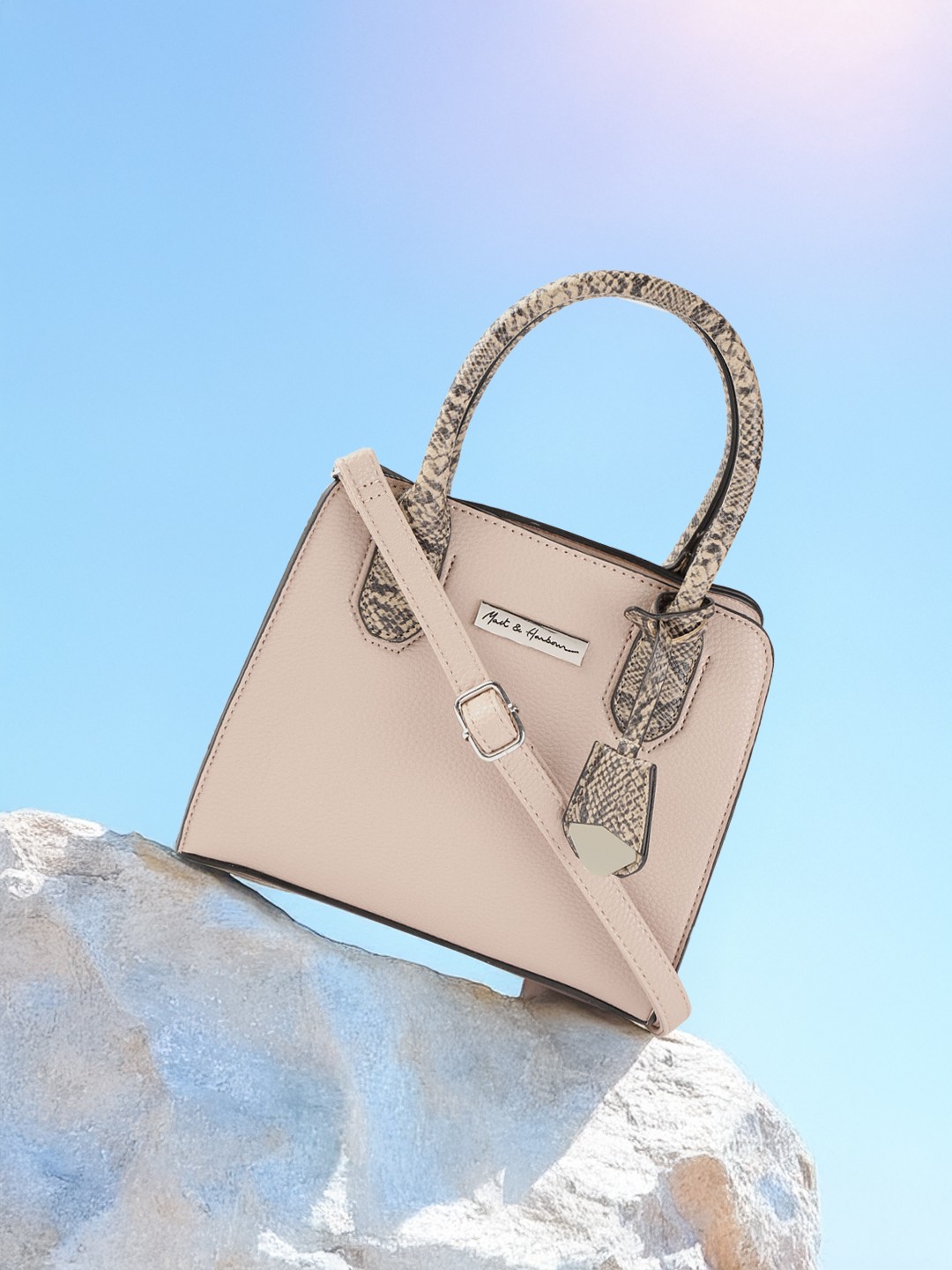 

Mast & Harbour Beige Solid Handheld Bag