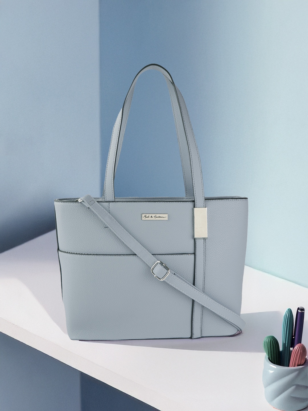 

Mast & Harbour Blue Solid Shoulder Bag