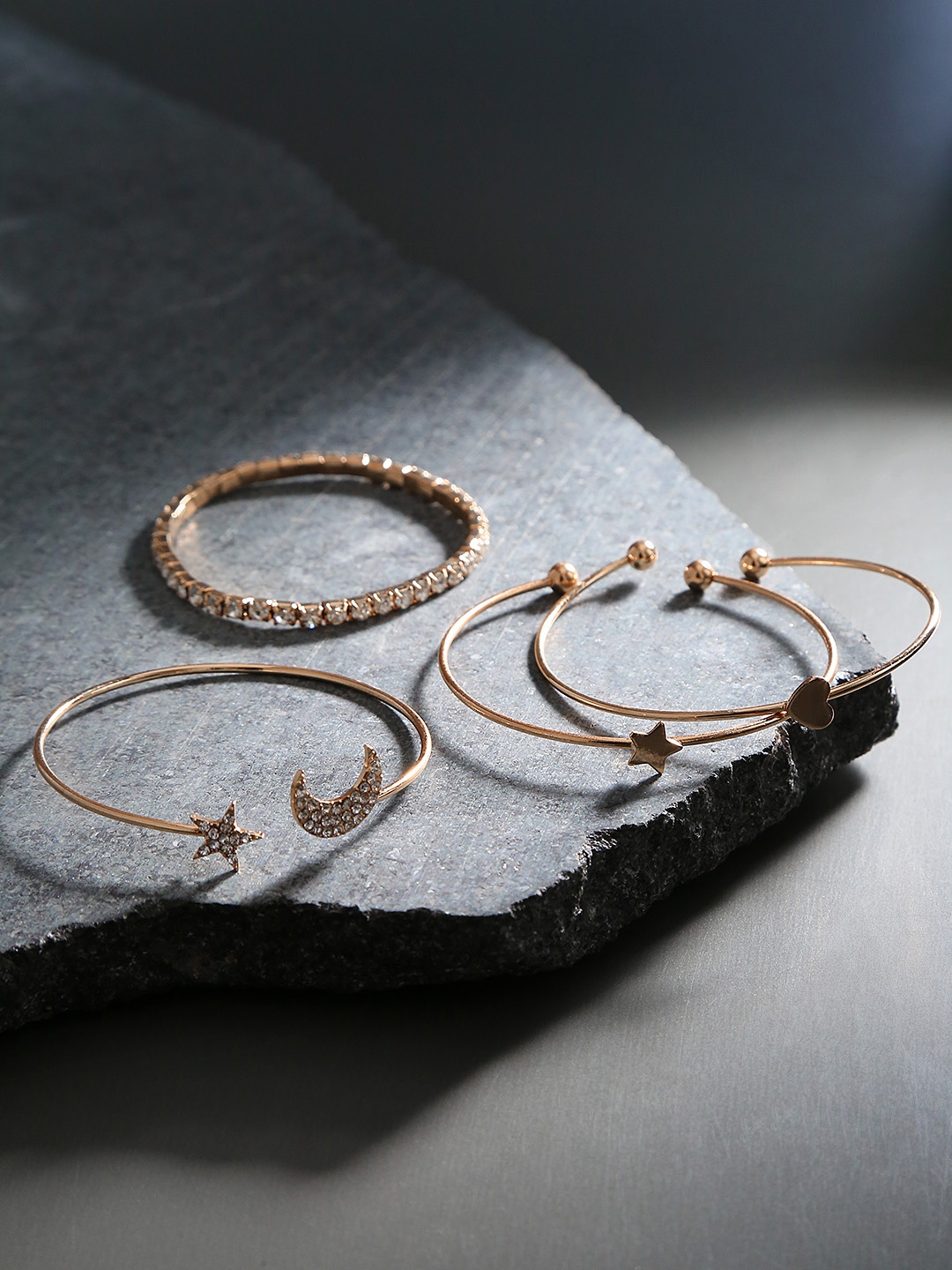 

Jewels Galaxy Set of 4 Gold-Plated Bracelets