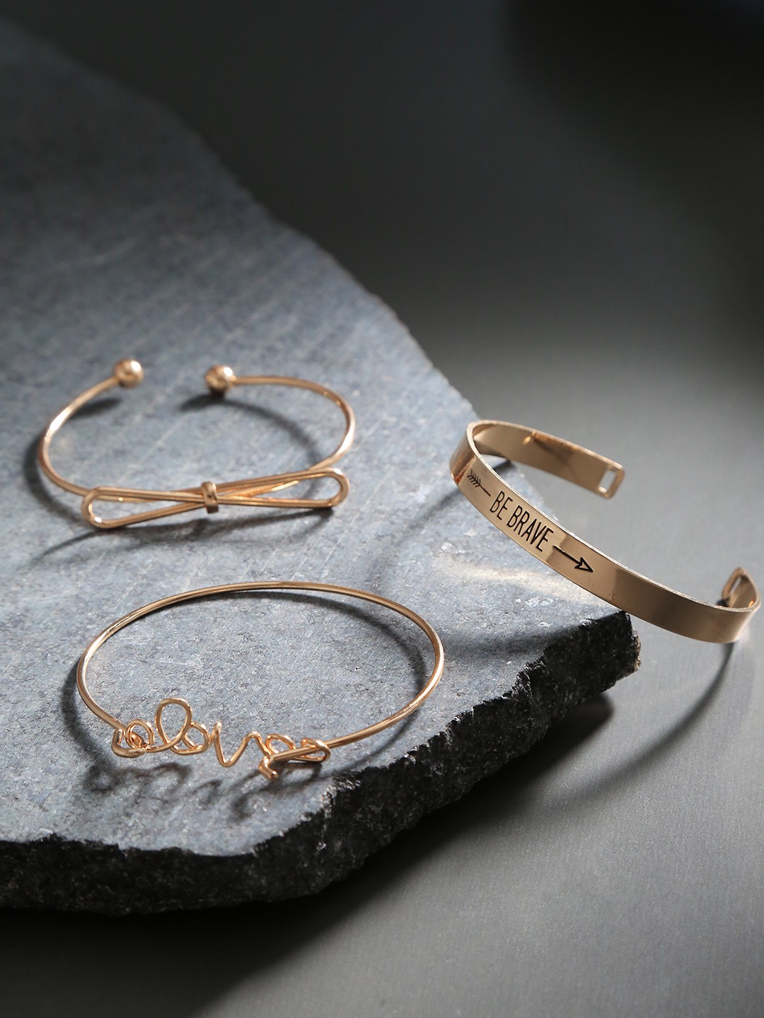 

Jewels Galaxy Set of 3 Gold-Plated Bracelets