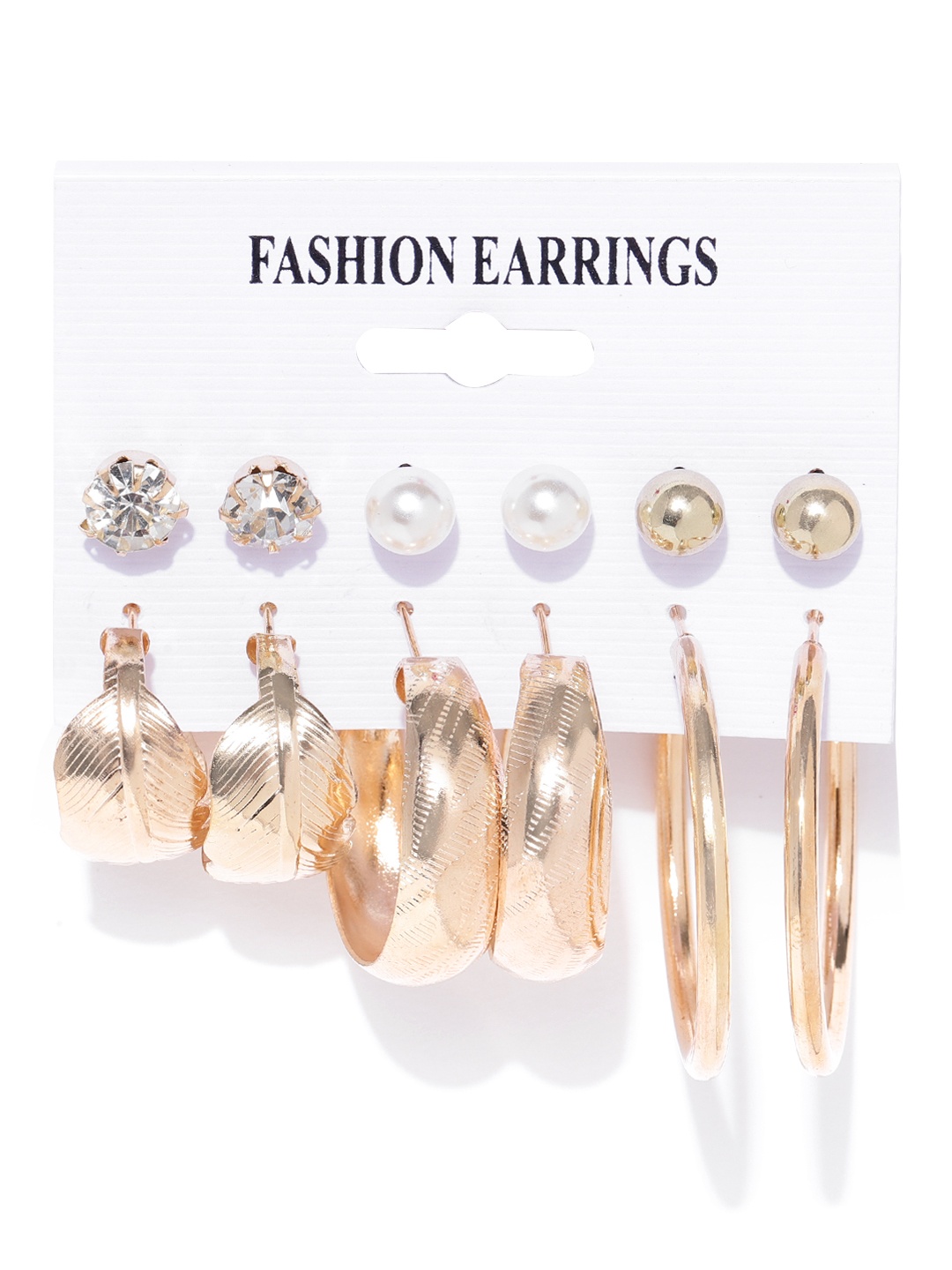 

Jewels Galaxy Set of 6 Gold-Plated Earrings