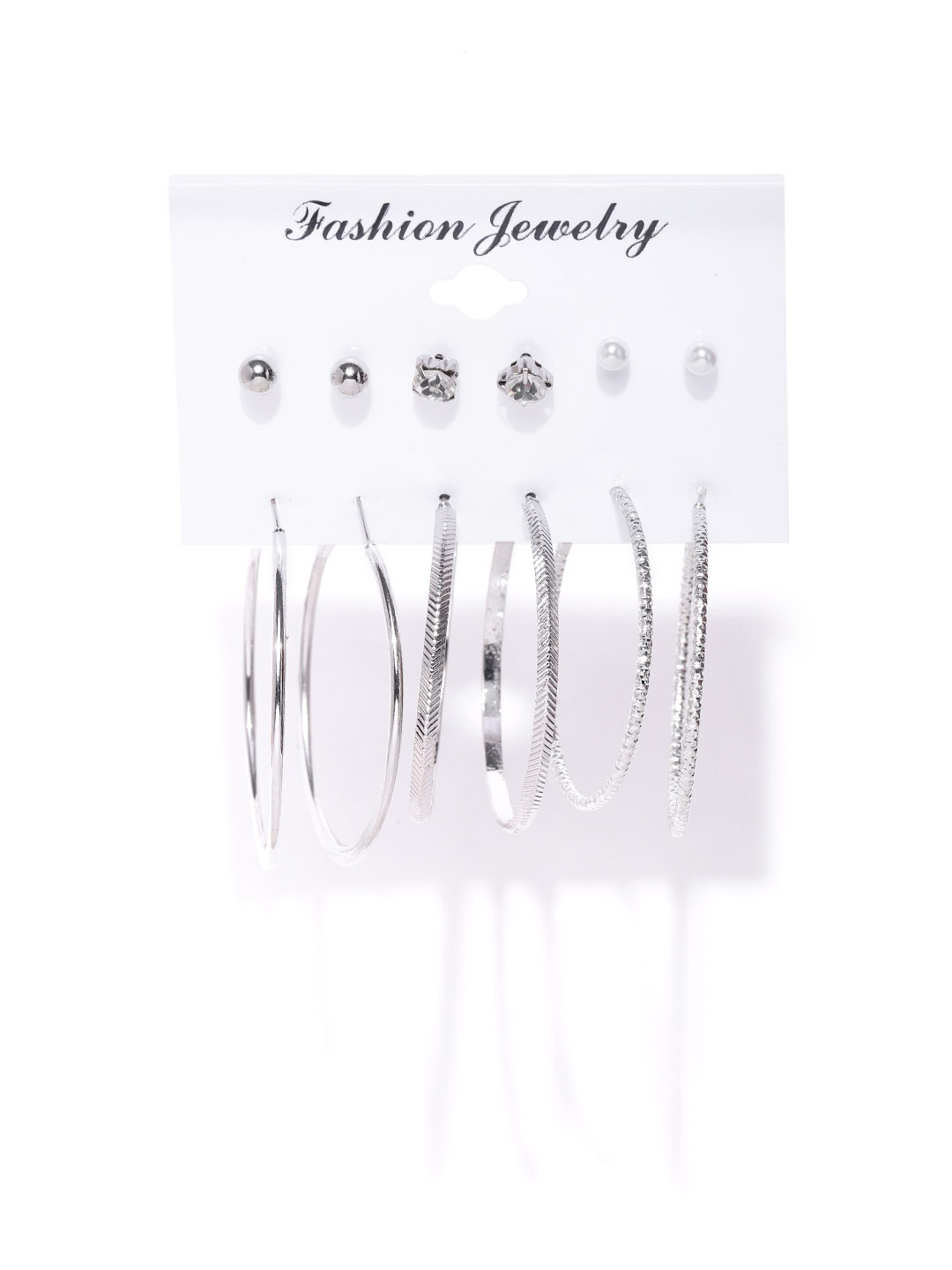 

Jewels Galaxy Set of 6 Silver-Plated Earrings