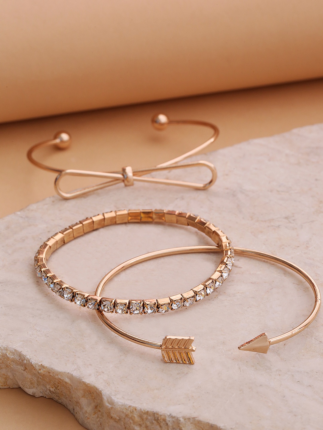 

Jewels Galaxy Set of 3 Gold-Plated Bracelets