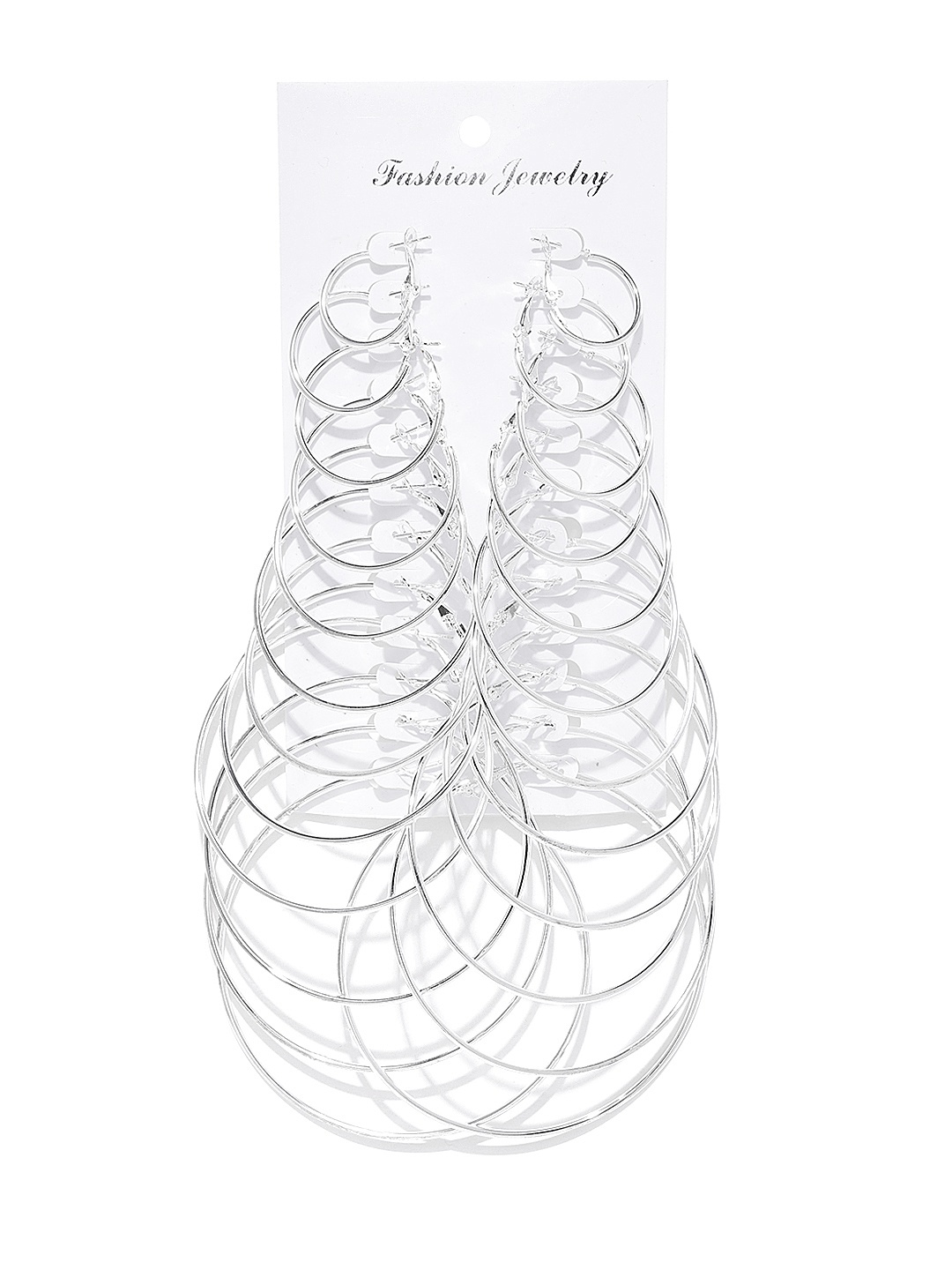 

Jewels Galaxy Set of 12 Silver-Plated Hoop Earrings