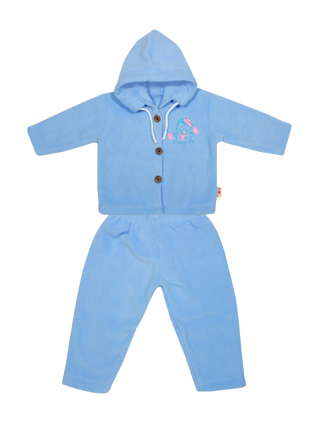 

MYKID Unisex Blue Solid Clothing Set