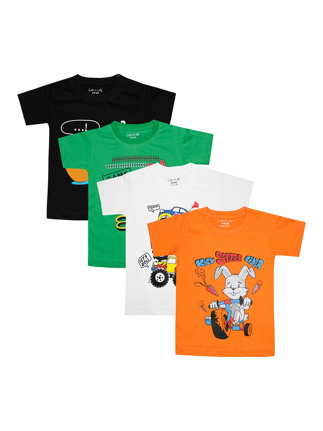 

Luke & Lilly Kids Pack Of 4 Printed Round Neck T-shirts, Multi