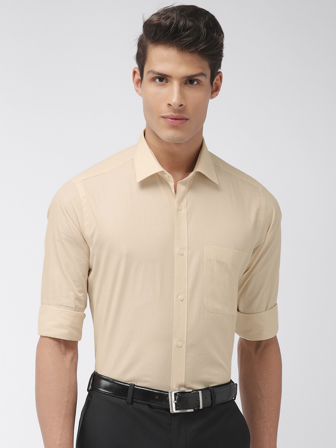

Raymond Men Beige Slim Fit Solid Formal Shirt