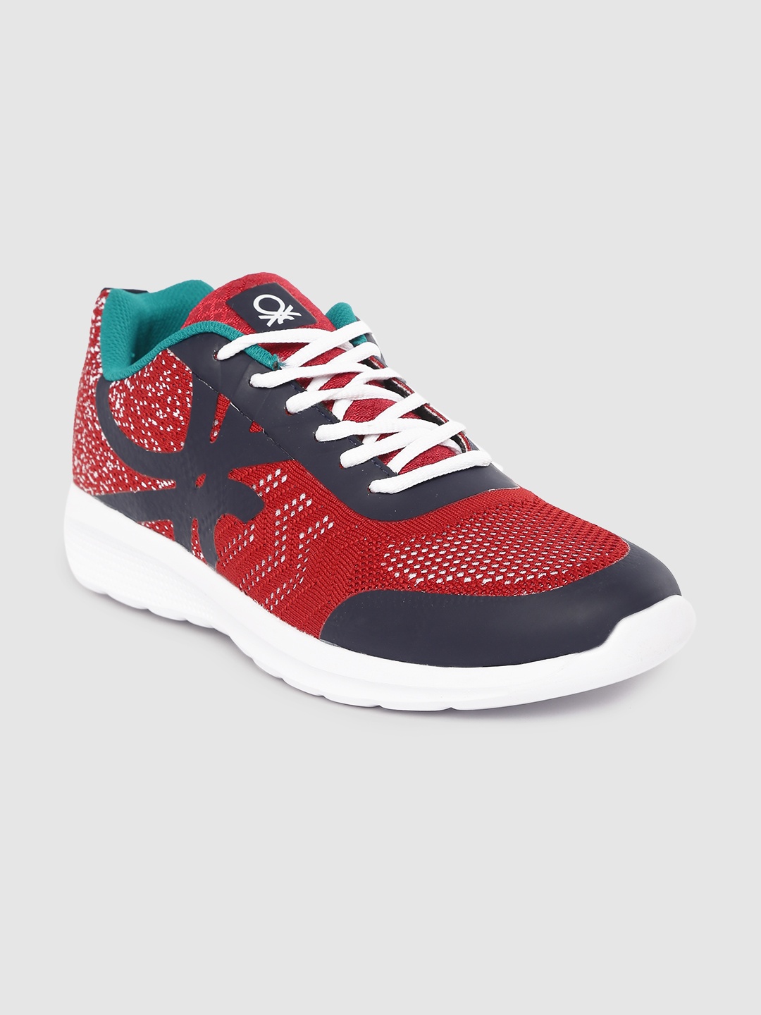 

United Colors of Benetton Men Red & Navy Blue Colourblocked Sneakers