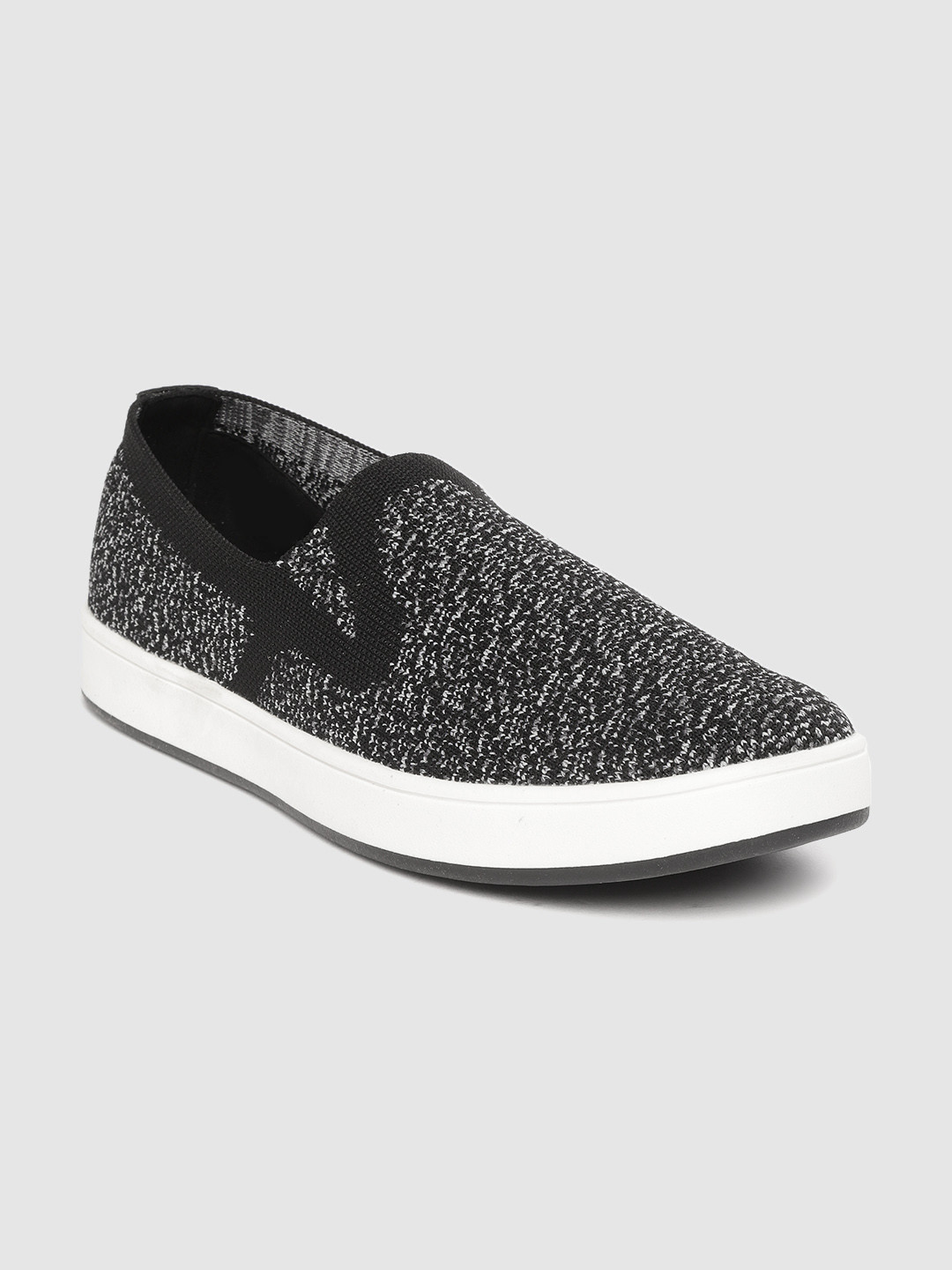 

United Colors of Benetton Men Black & Grey Knitted Slip-Ons