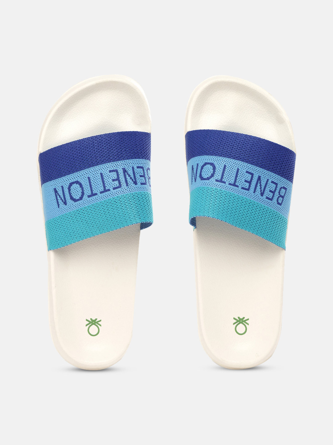 

United Colors of Benetton Men Blue Striped Sliders
