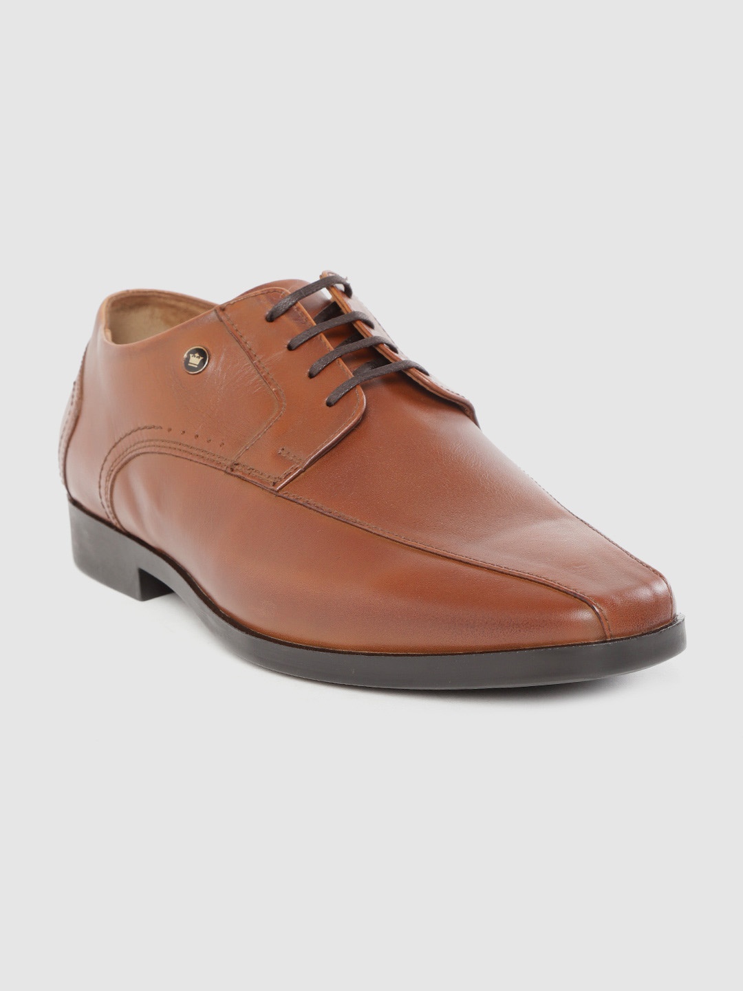 

Louis Philippe Men Brown Solid Leather Formal Derbys