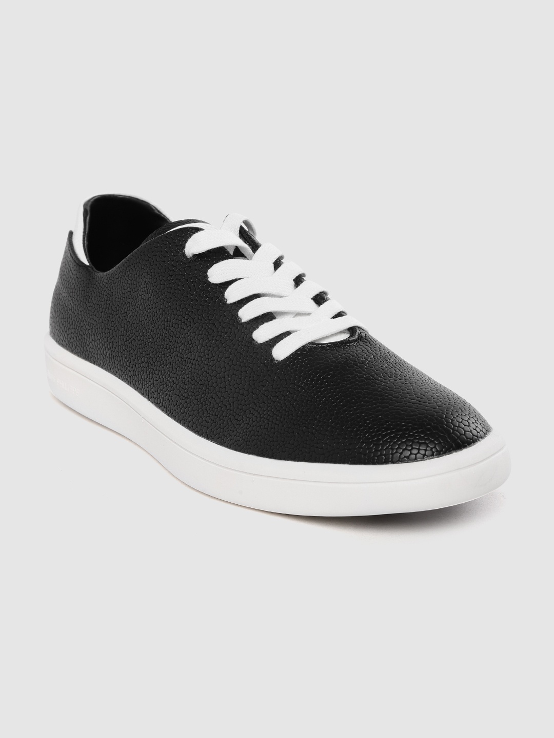 

Louis Philippe Men Black Textured Sneakers