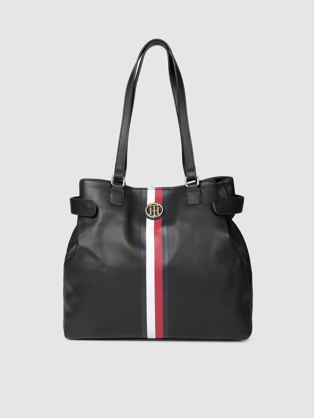 

Tommy Hilfiger Black Striped Shoulder Bag