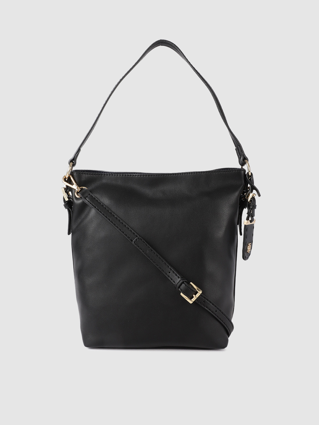 

Tommy Hilfiger Black Solid Hobo Bag
