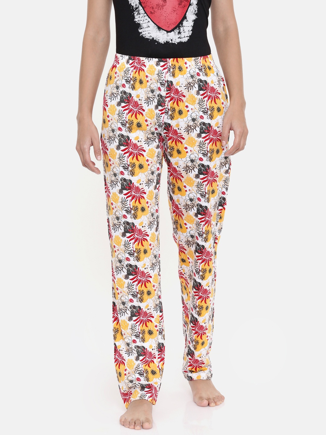 

zebu Women Mustard Yellow & White Printed Lounge Pants 299_1ZW_PPP_PRI_GYL_XL