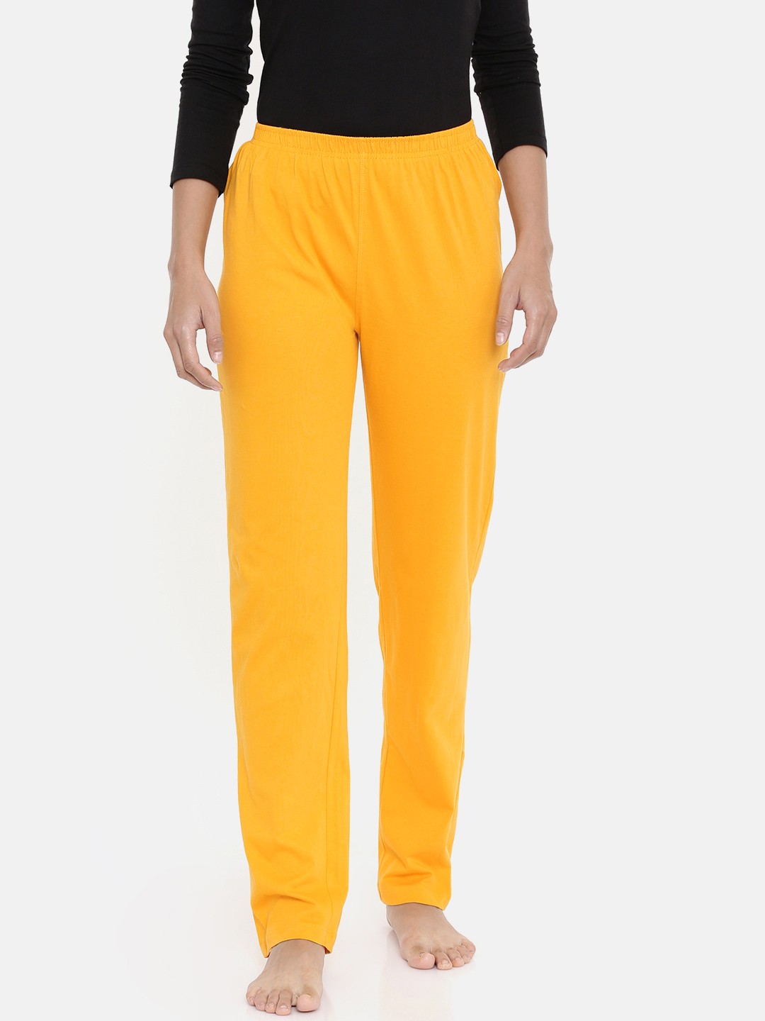 

zebu Women Yellow Solid Lounge Pants 299_1ZW_PPP_PLN_GYL_XL