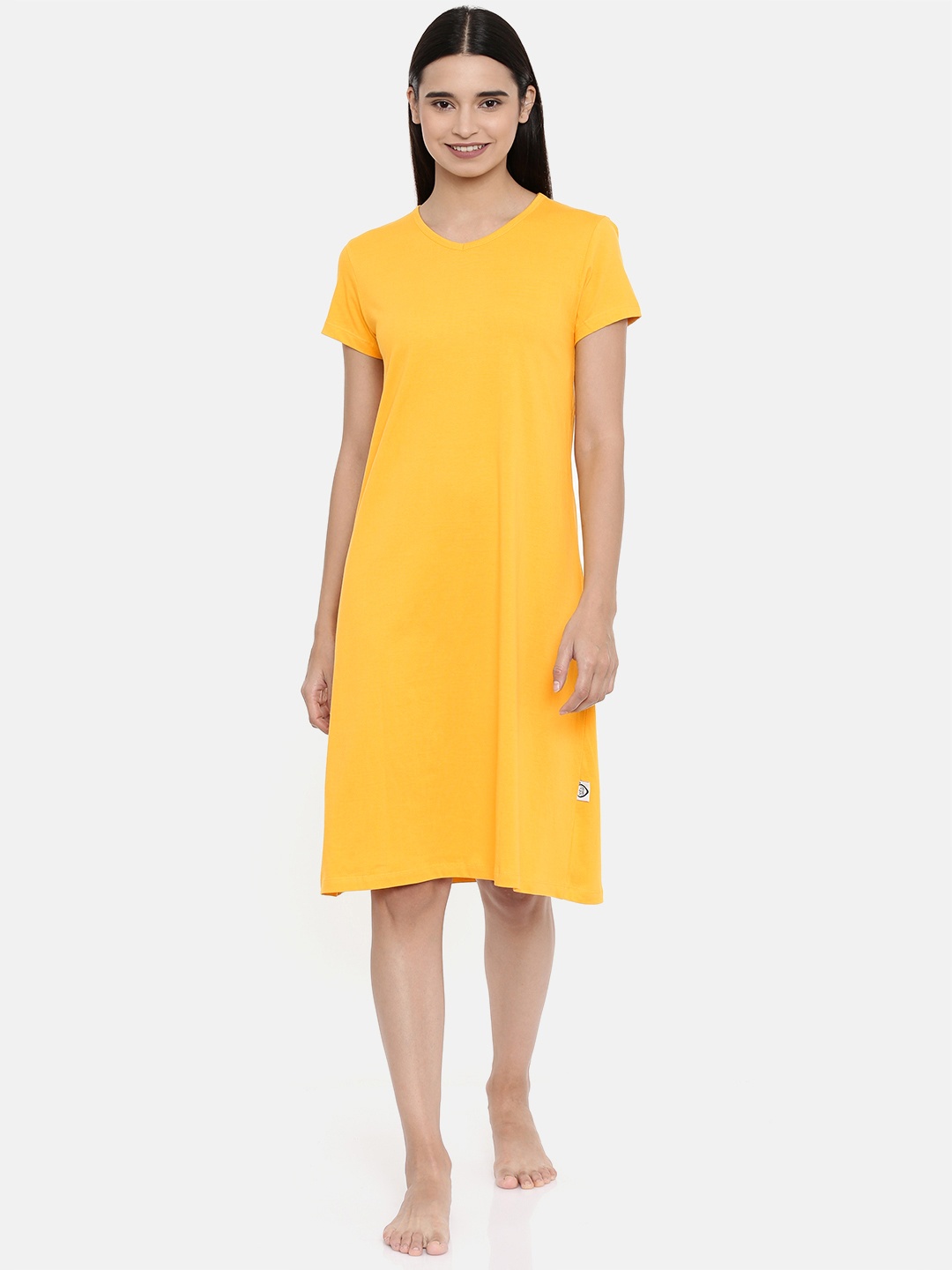 

zebu Women Yellow Solid Nightdress