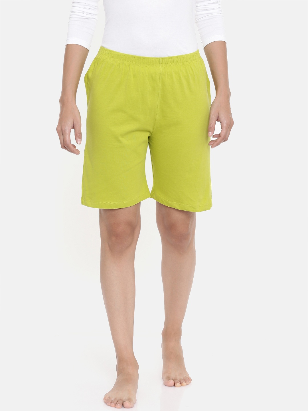

zebu Women Green Solid Lounge Shorts