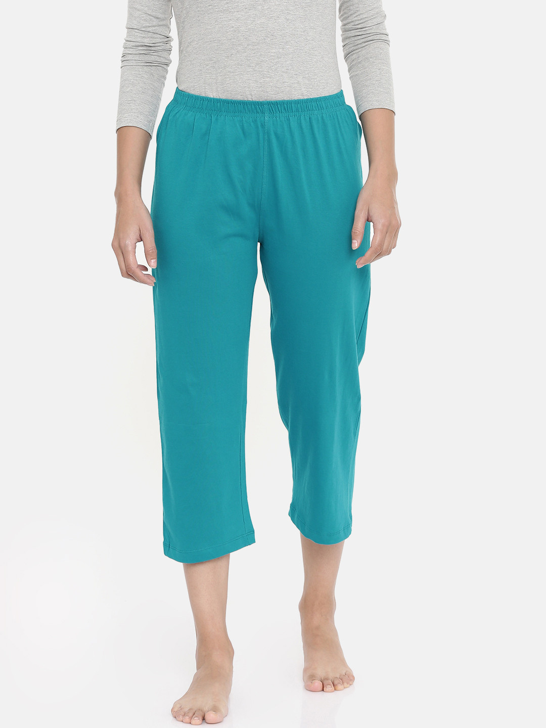 

zebu Women Blue Solid Regular Fit Lounge pants