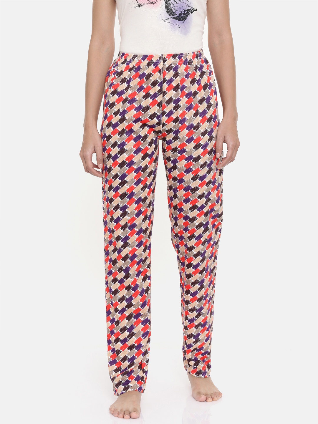 

zebu Women Beige & Orange Printed Lounge Pants 299_1ZW_PPP_PRI_BEG_XL-BEIGE