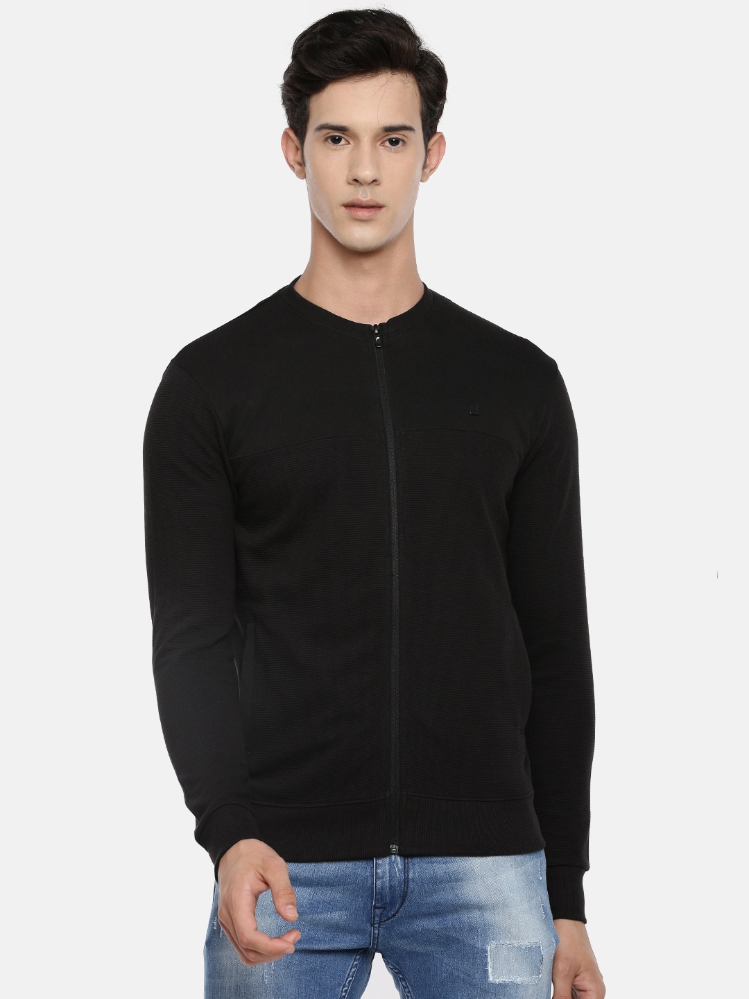 

Proline Active Men Black Self-Striped Sweatshirt