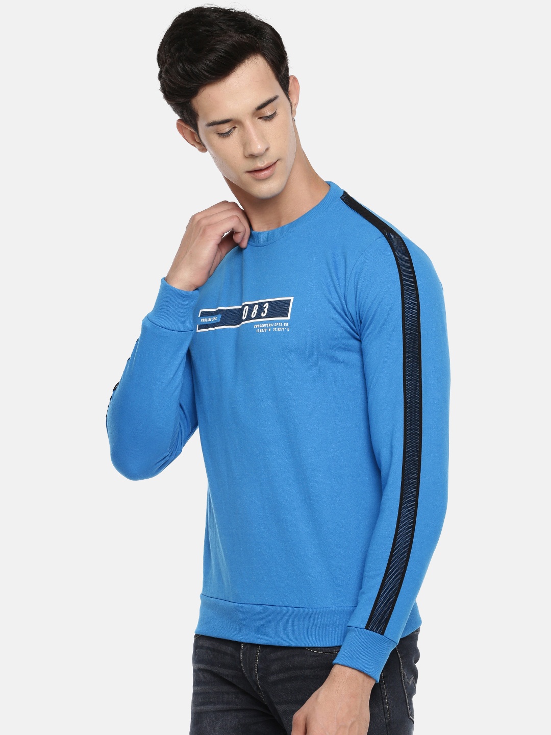 

Proline Active Men Blue Printed Sweatshirt