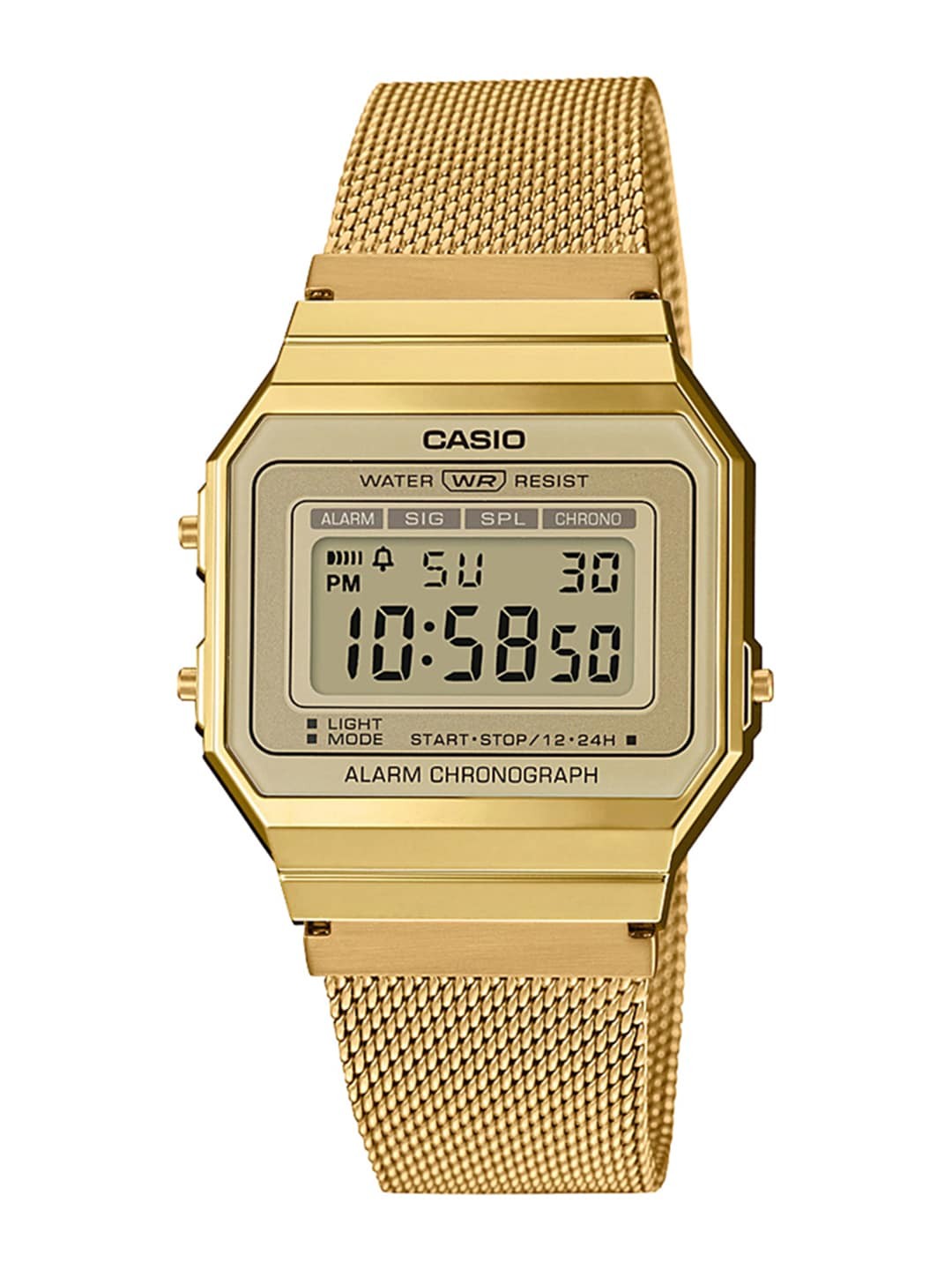 

CASIO Vintage A700WMG-9ADF Gold Digital Dial Gold Stainless Steel Mesh Band D171