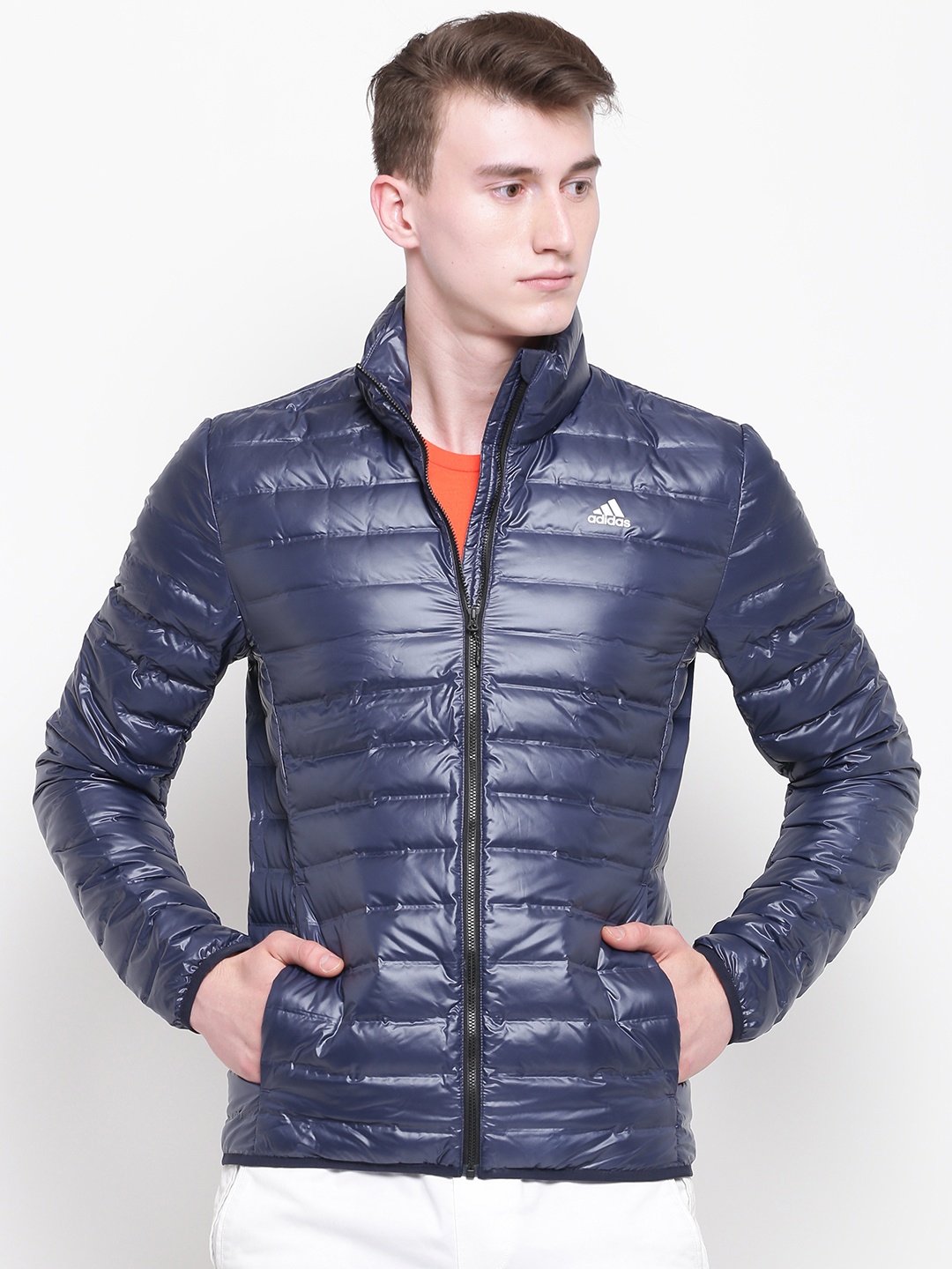 

ADIDAS Men Navy Varilite Outdoor Puffer Jacket, Navy blue