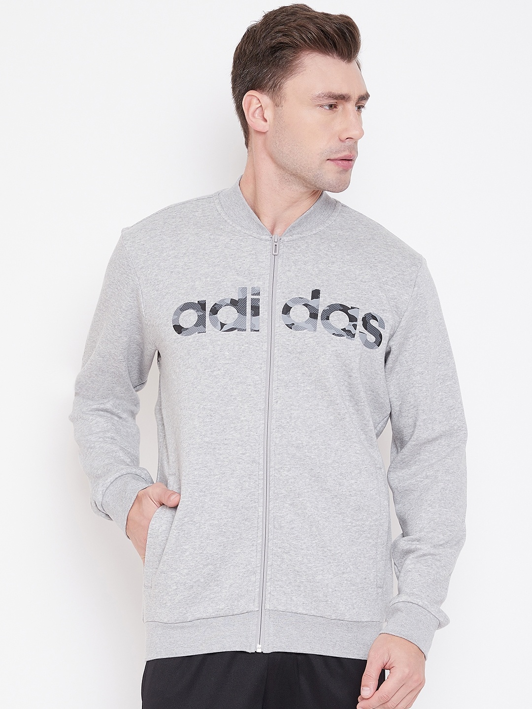 

ADIDAS Men Grey Melange E Camoflouge Lin Bomb Printed Sweatshirt