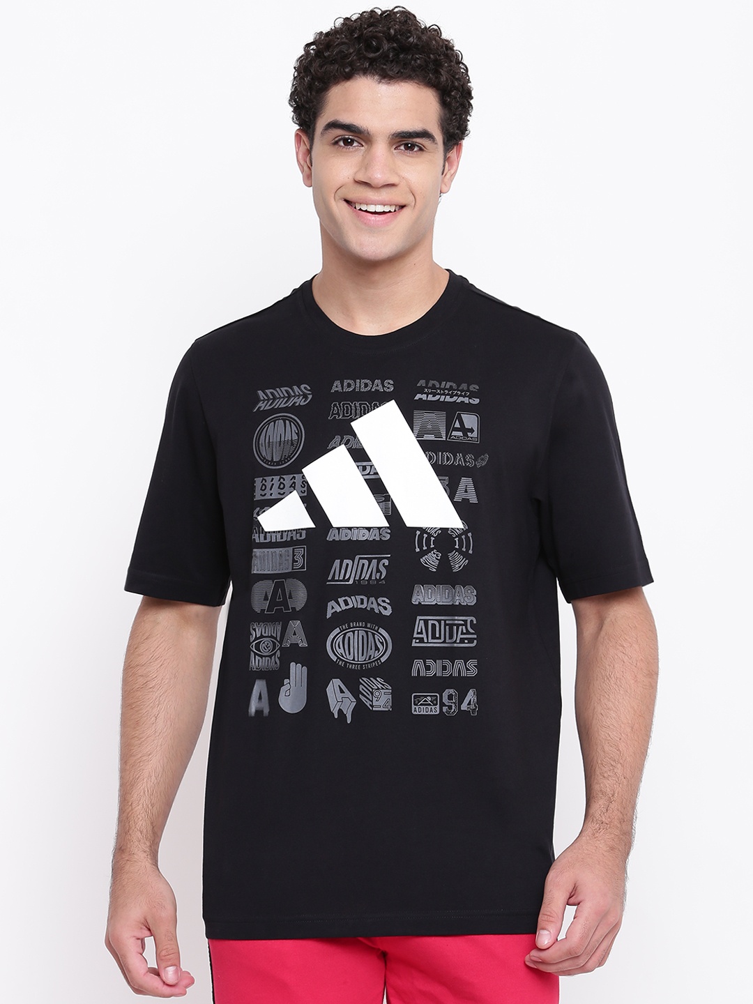 

ADIDAS Men Black & Grey Athletics Pack Graphic Printed T-Shirt