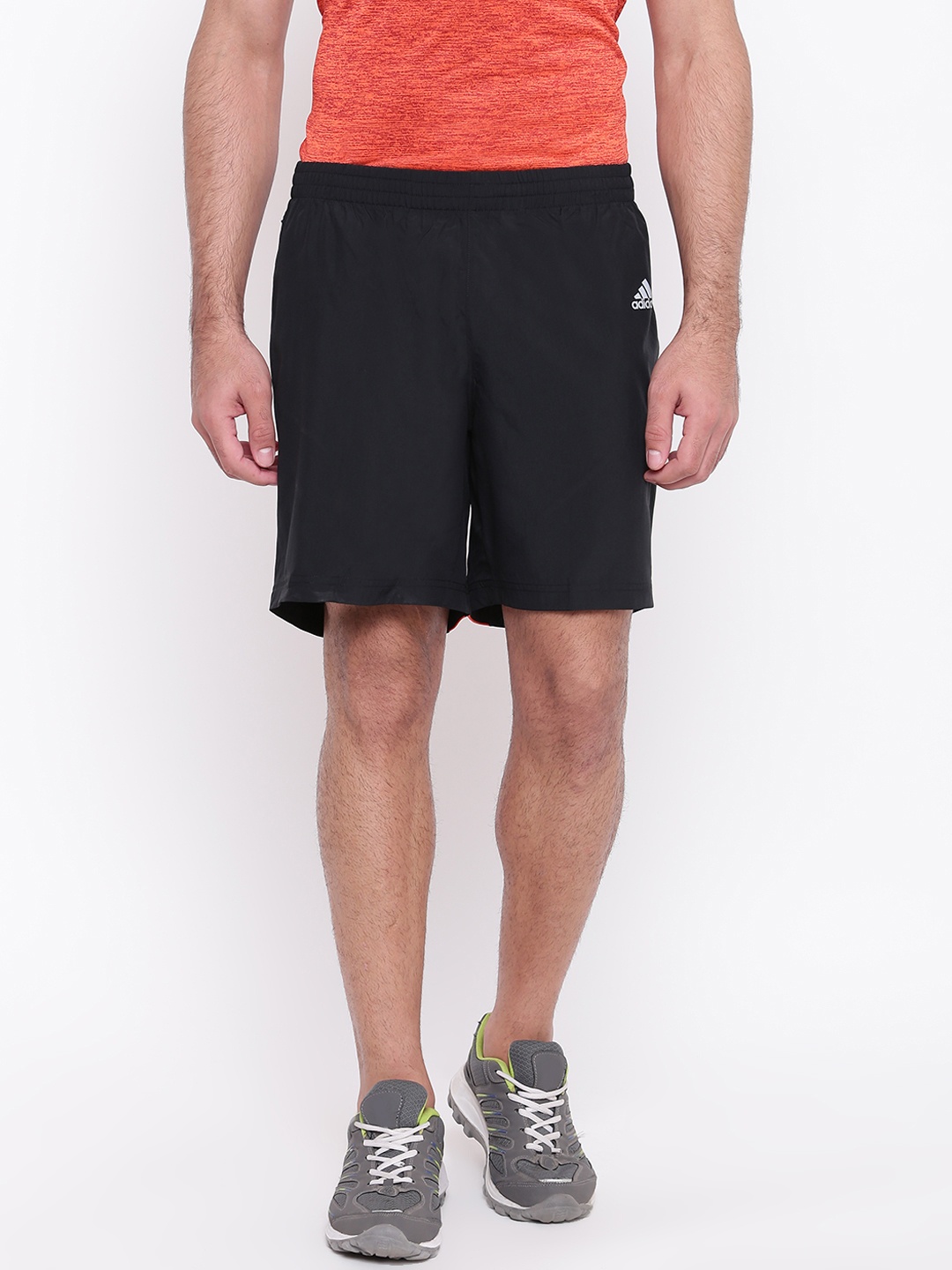 

ADIDAS Men Black & Orange Colourblocked Own The Run Running Shorts