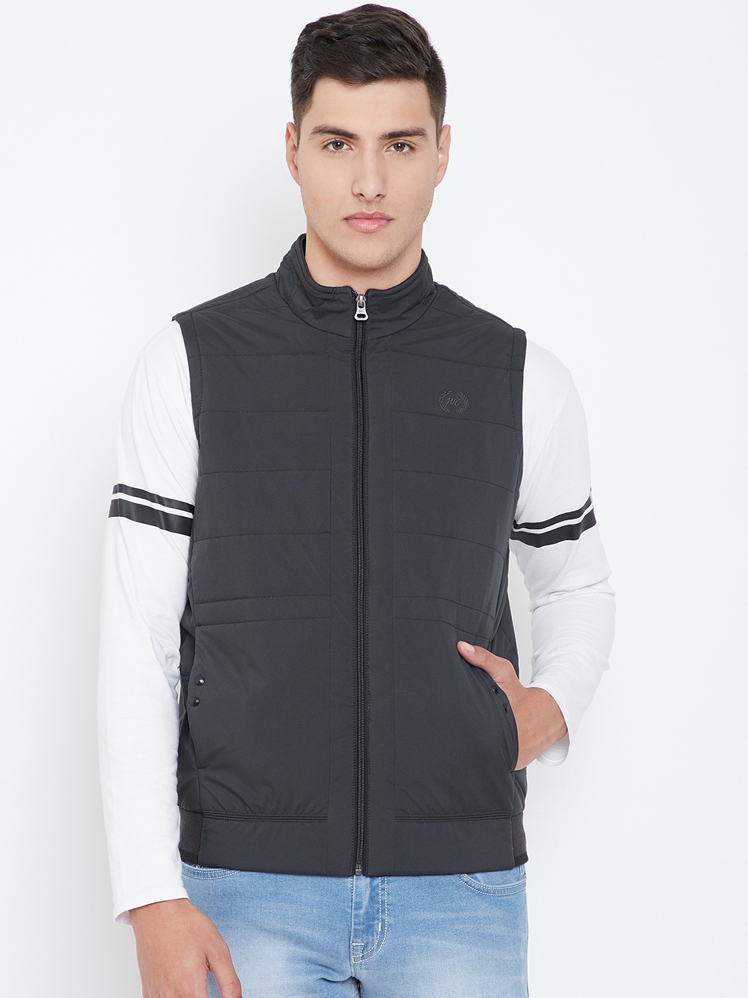 

Monte Carlo Men Black Solid Padded Jacket