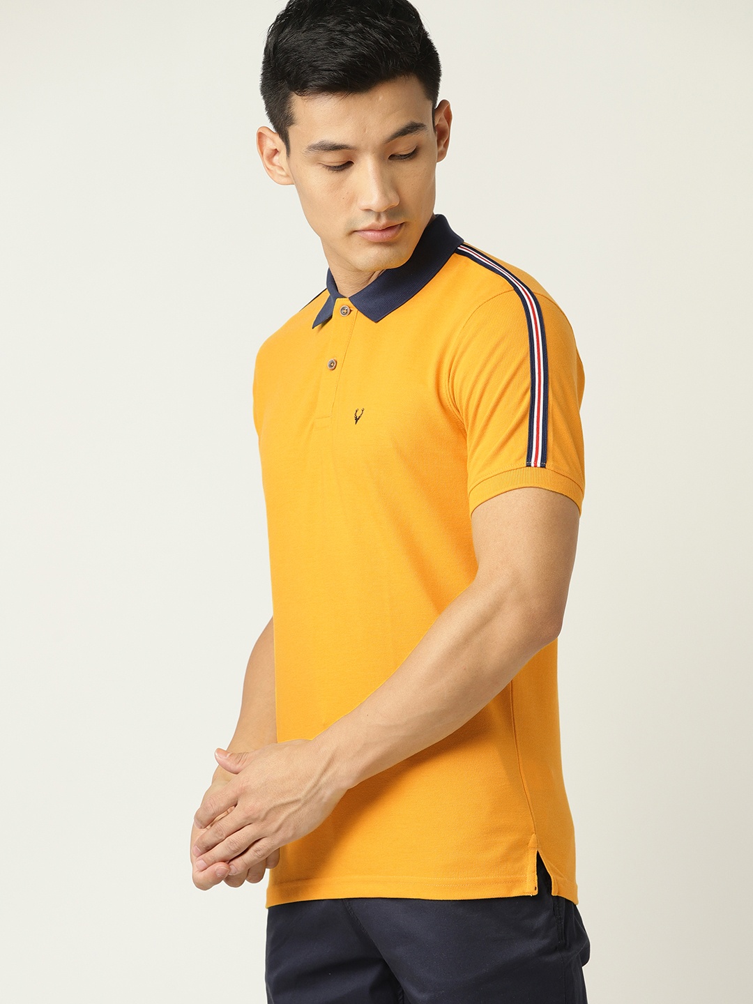 

Allen Solly Sport Men Yellow Solid Polo Collar T-shirt