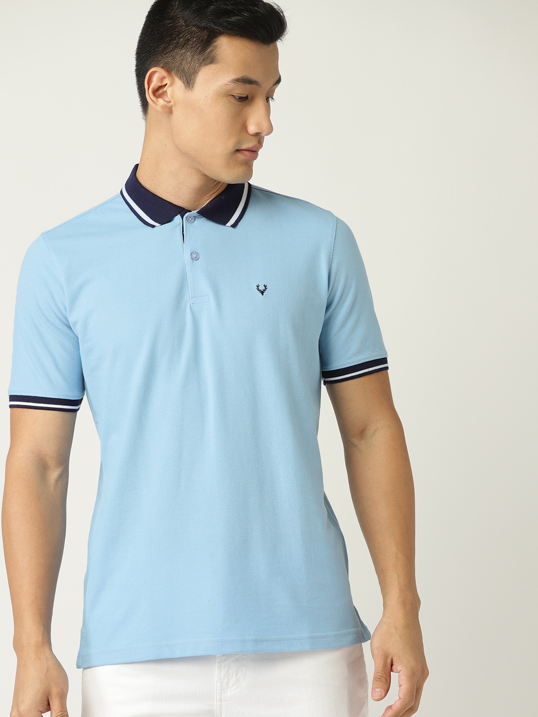 

Allen Solly Men Blue Polo Collar T-shirt