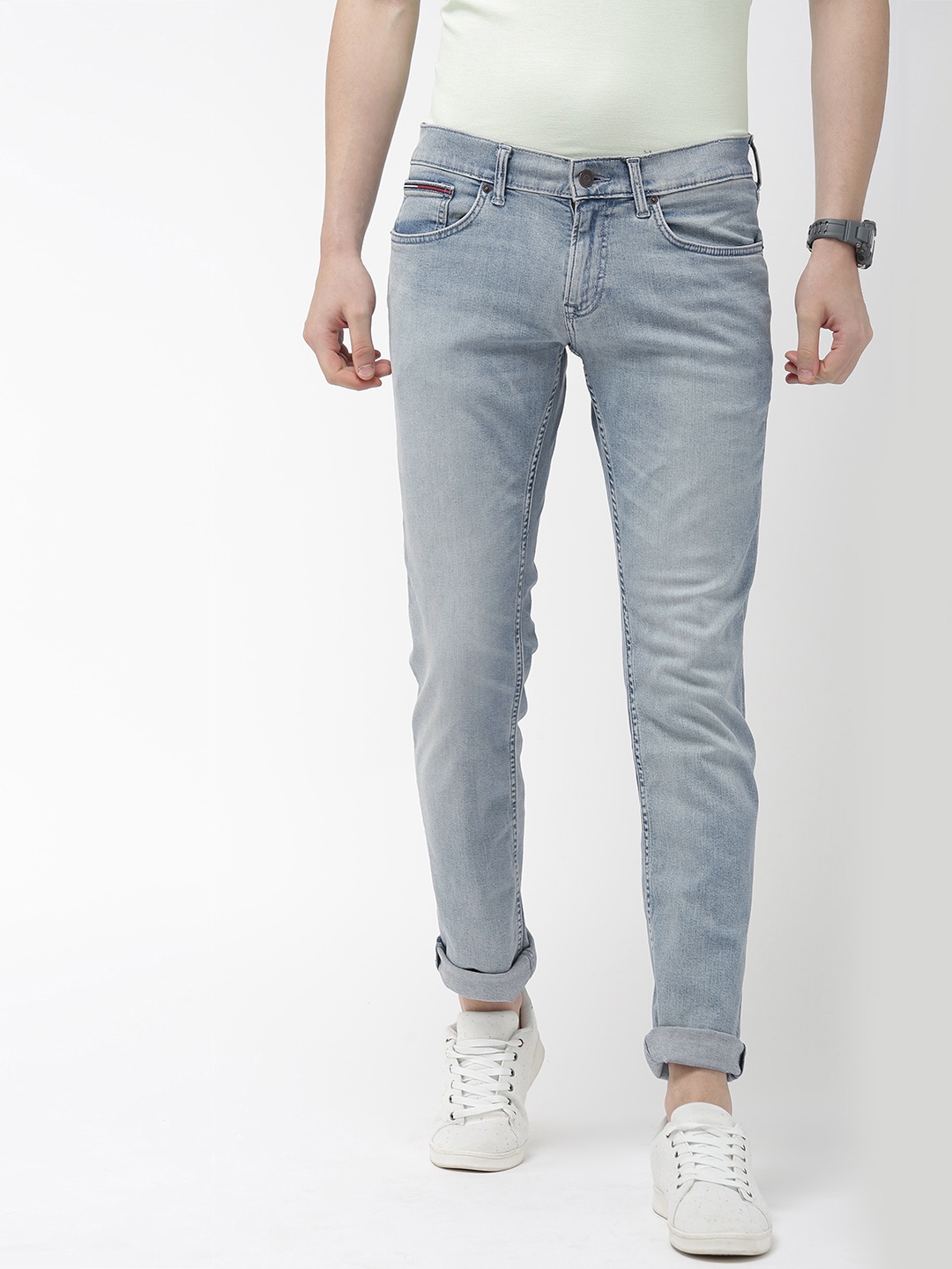 

Tommy Hilfiger Men Blue Scanton Slim Fit Mid-Rise Clean Look Stretchable Jeans