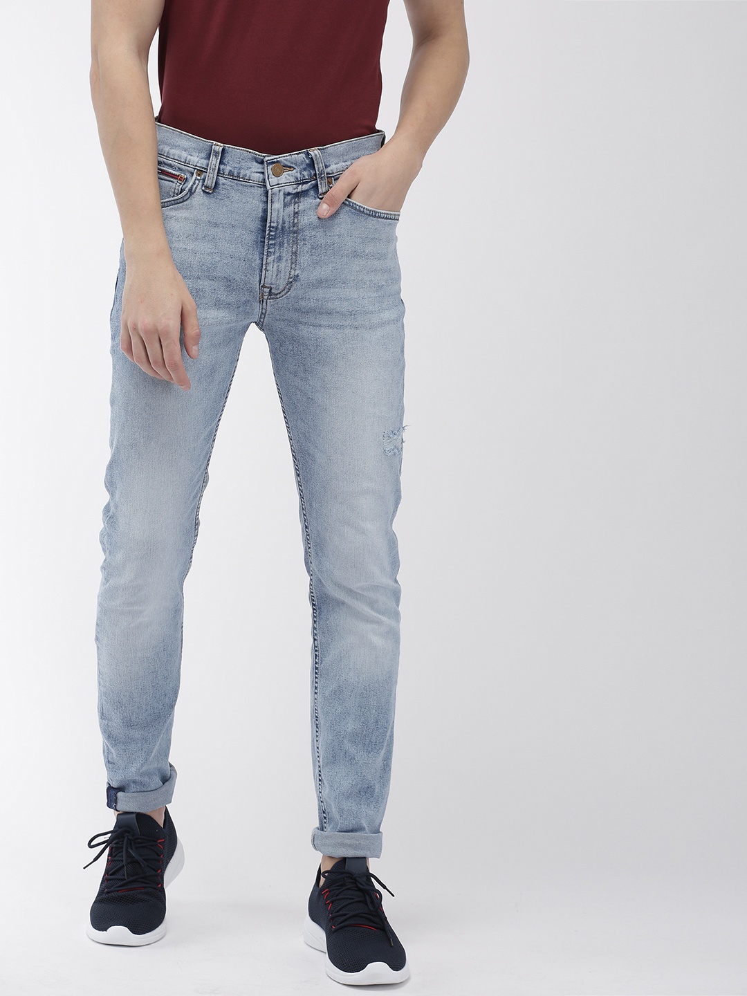 

Tommy Hilfiger Men Blue Simon Skinny Fit Mid-Rise Clean Look Stretchable Jeans