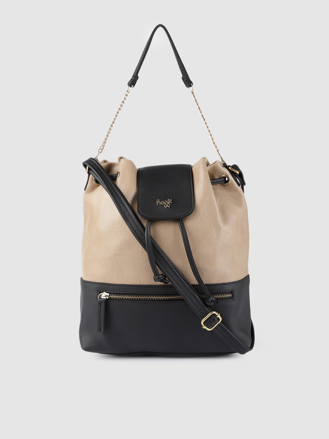 

Baggit Beige & Black Colourblocked Shoulder Bag