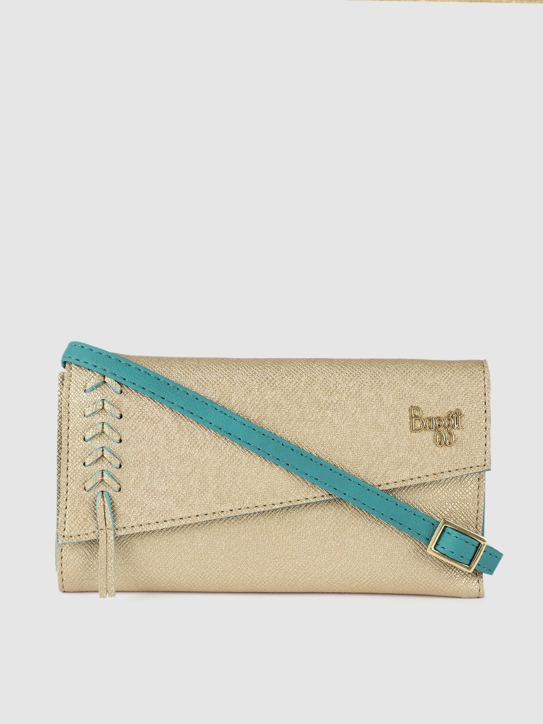 

Baggit Women Gold-Toned Self Design Two Fold Wallet