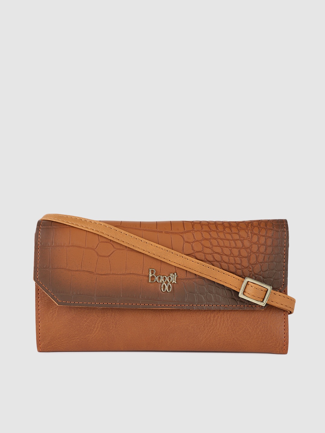 

Baggit Women Brown Textured Two Fold Wallet