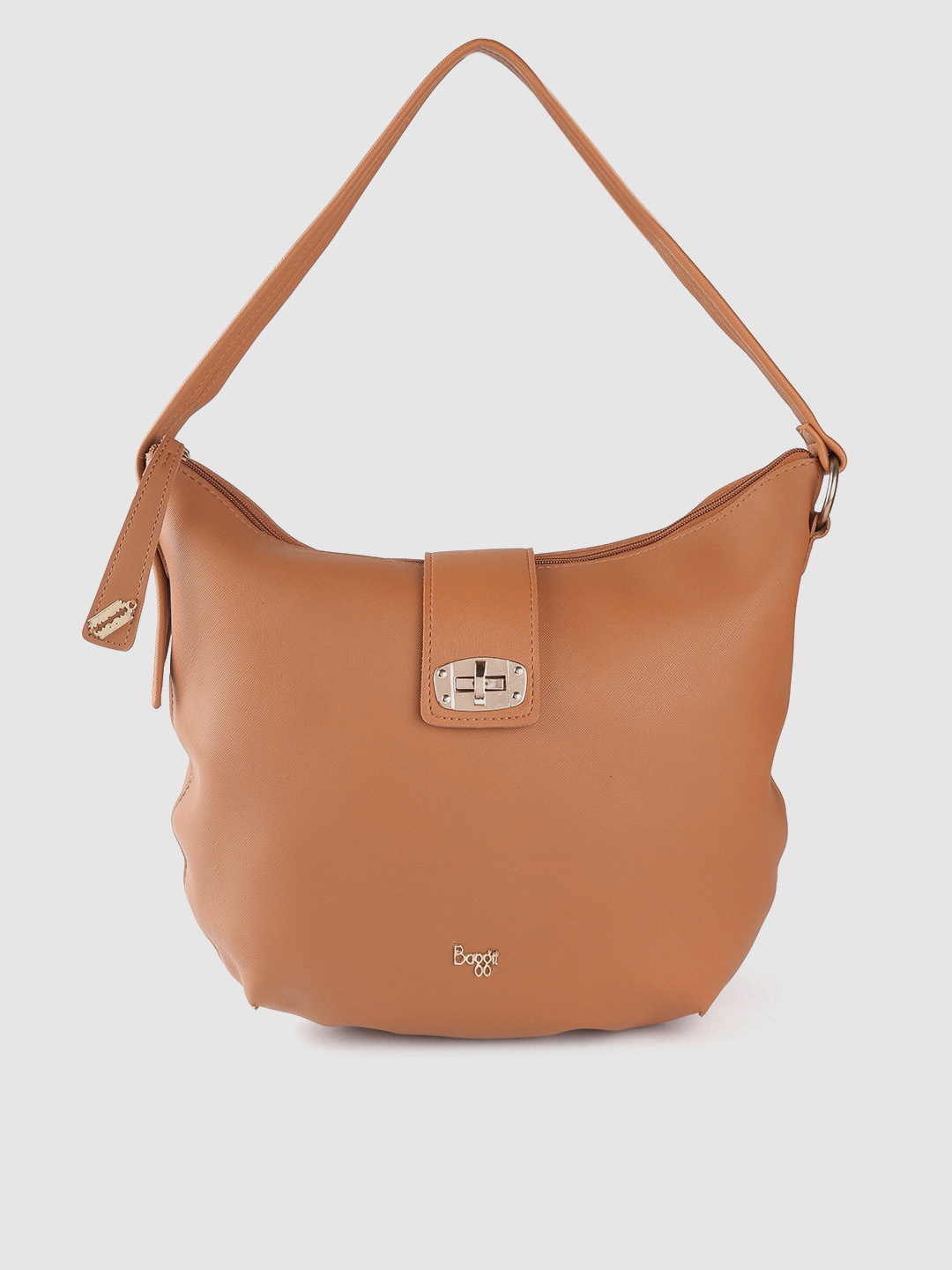 

Baggit Tan Brown Solid Hobo Bag