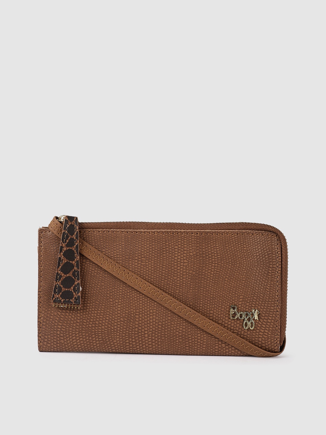 

Baggit Women Brown Textured Zip Around Wallet