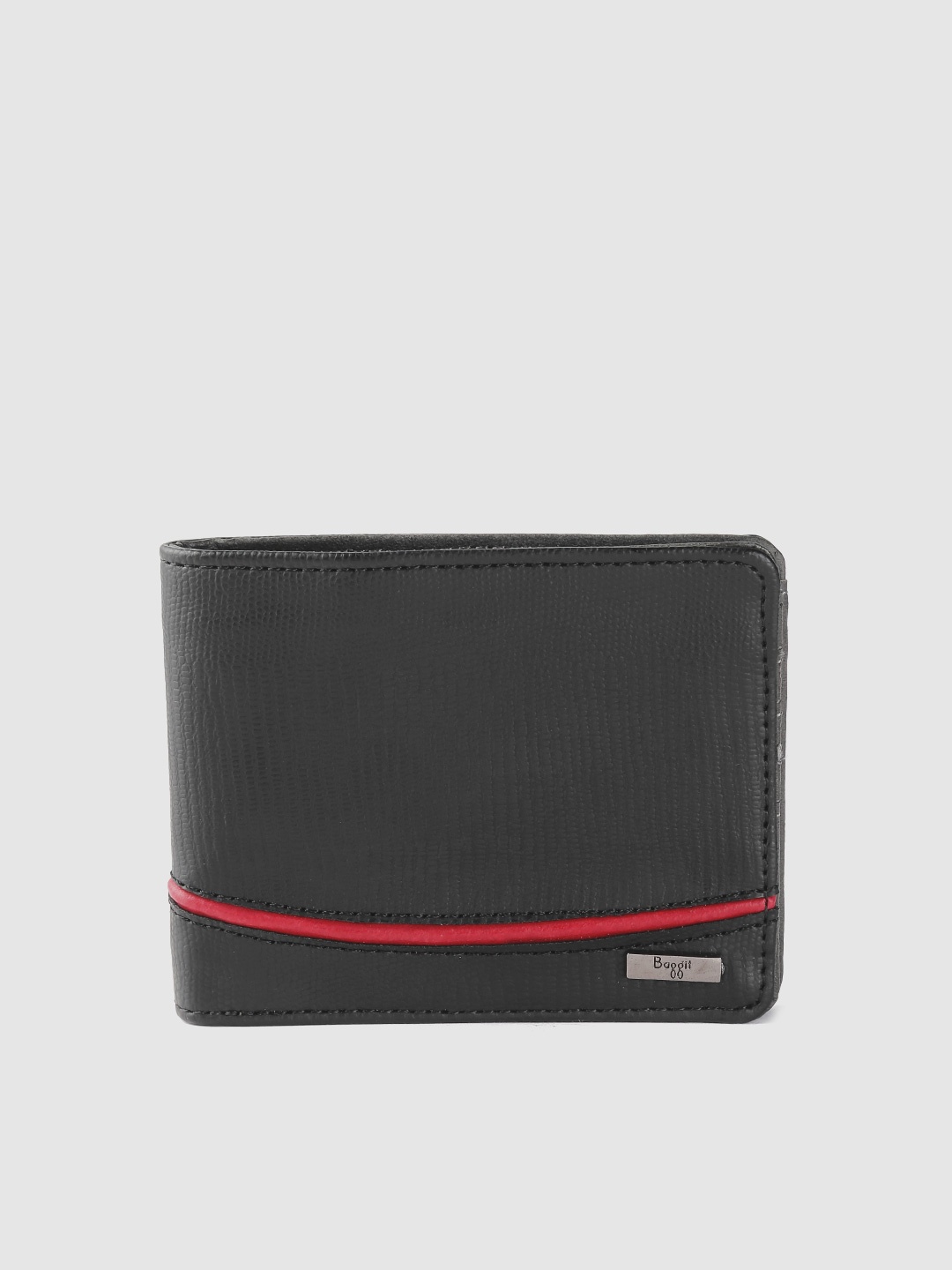 

Baggit Men Black Animal Pattern Two Fold Wallet