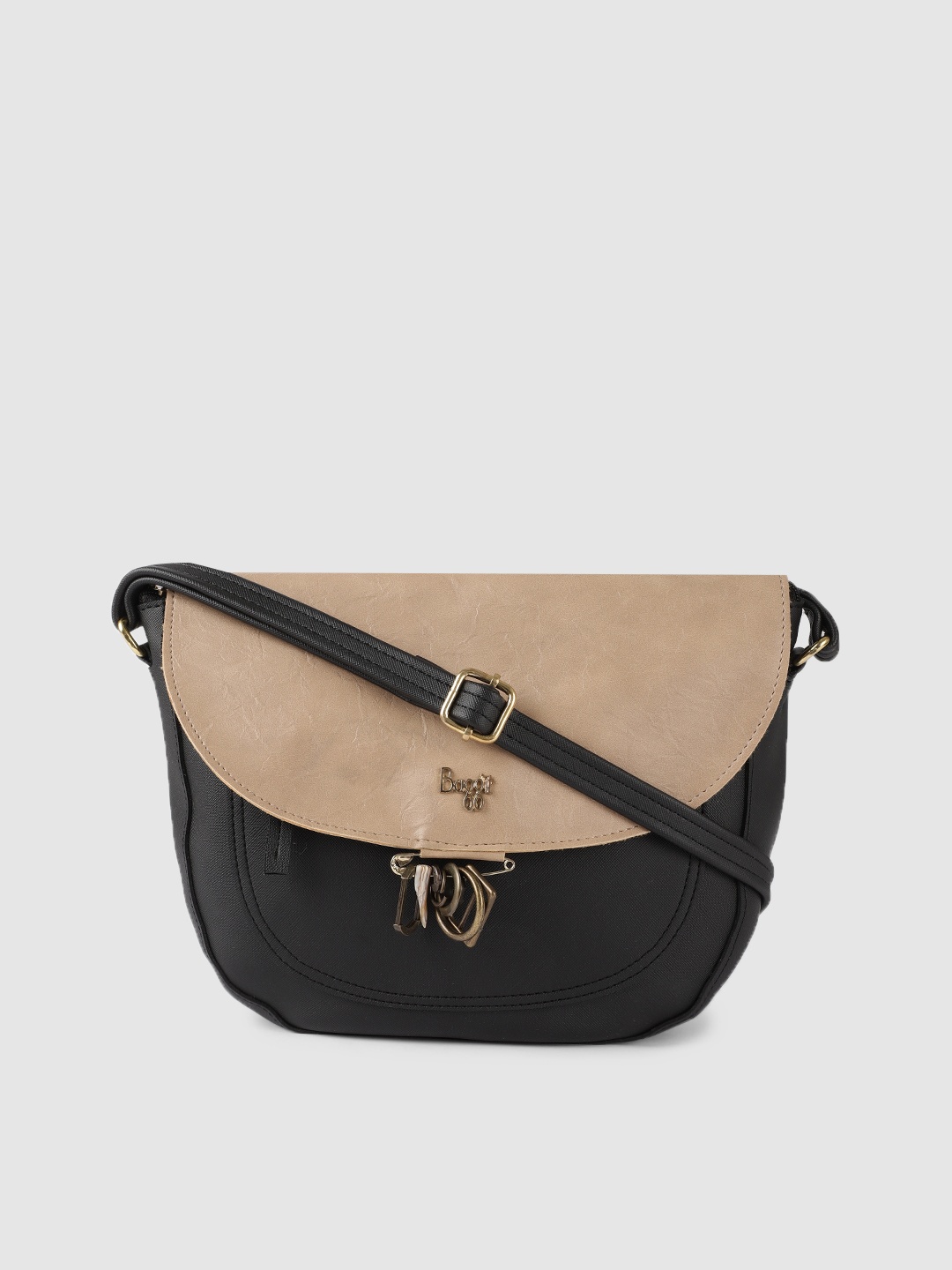 

Baggit Beige & Black Colourblocked Sling Bag