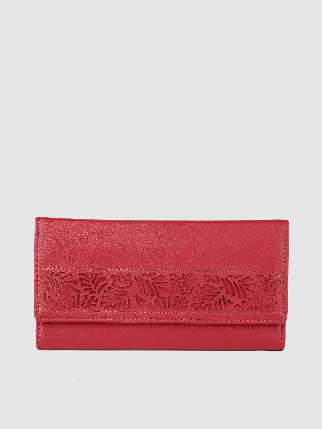 

Baggit Women Red Solid Three Fold Wallet