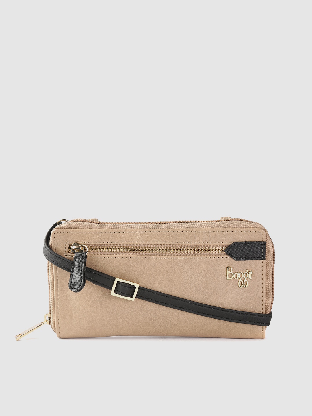 

Baggit Women Beige Solid Zip Around Wallet